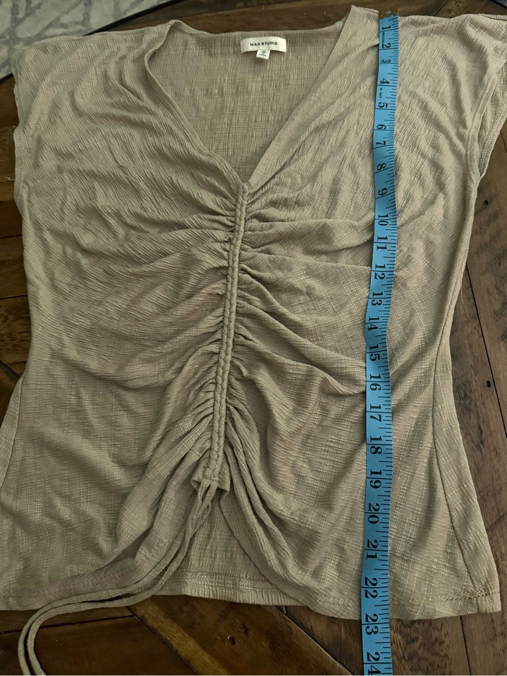 Max Studio Beige Ruched Blouse - Picture 8 of 8